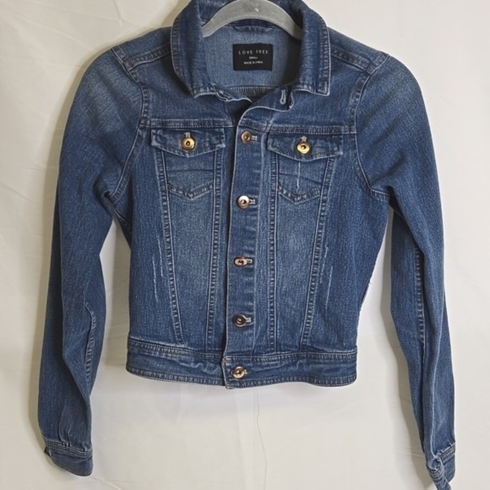 Love Tree Denim‎ Jean Jacket Medium Wash Casual Y2K Retro Junior's Small